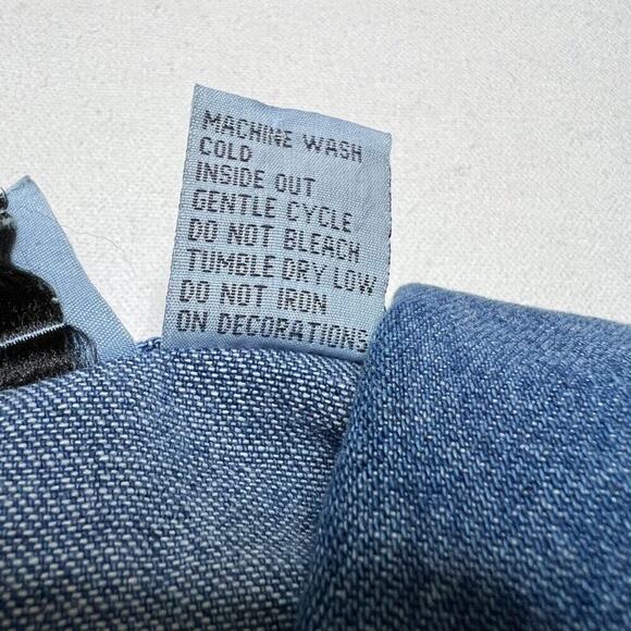 Keren Hart Floral Embroidered Denim Jacket Vintage Y2K Women's Medium Bohemian - Picture 10 of 12